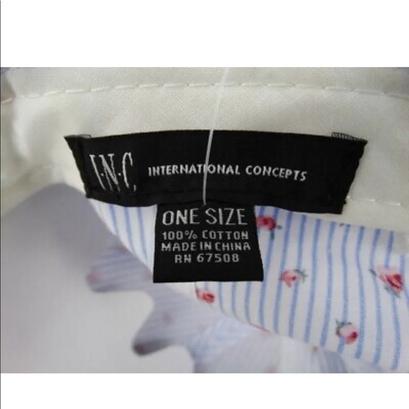 INC International Concepts Striped Ditsy Floral Baseball Cap - Picture 3 of 3